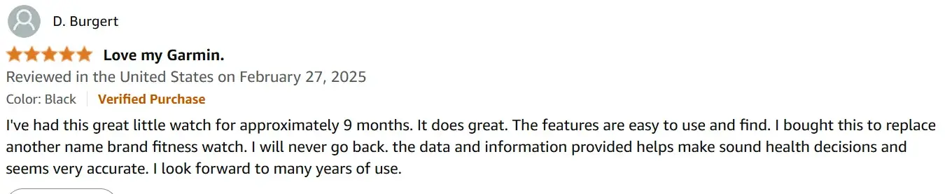Garmin Smartwatch customer reviews