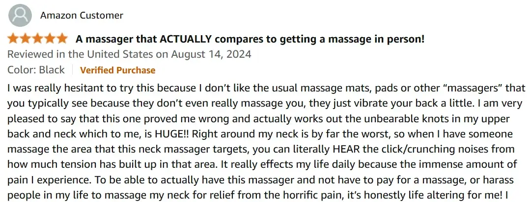 neck massager gadget customer review